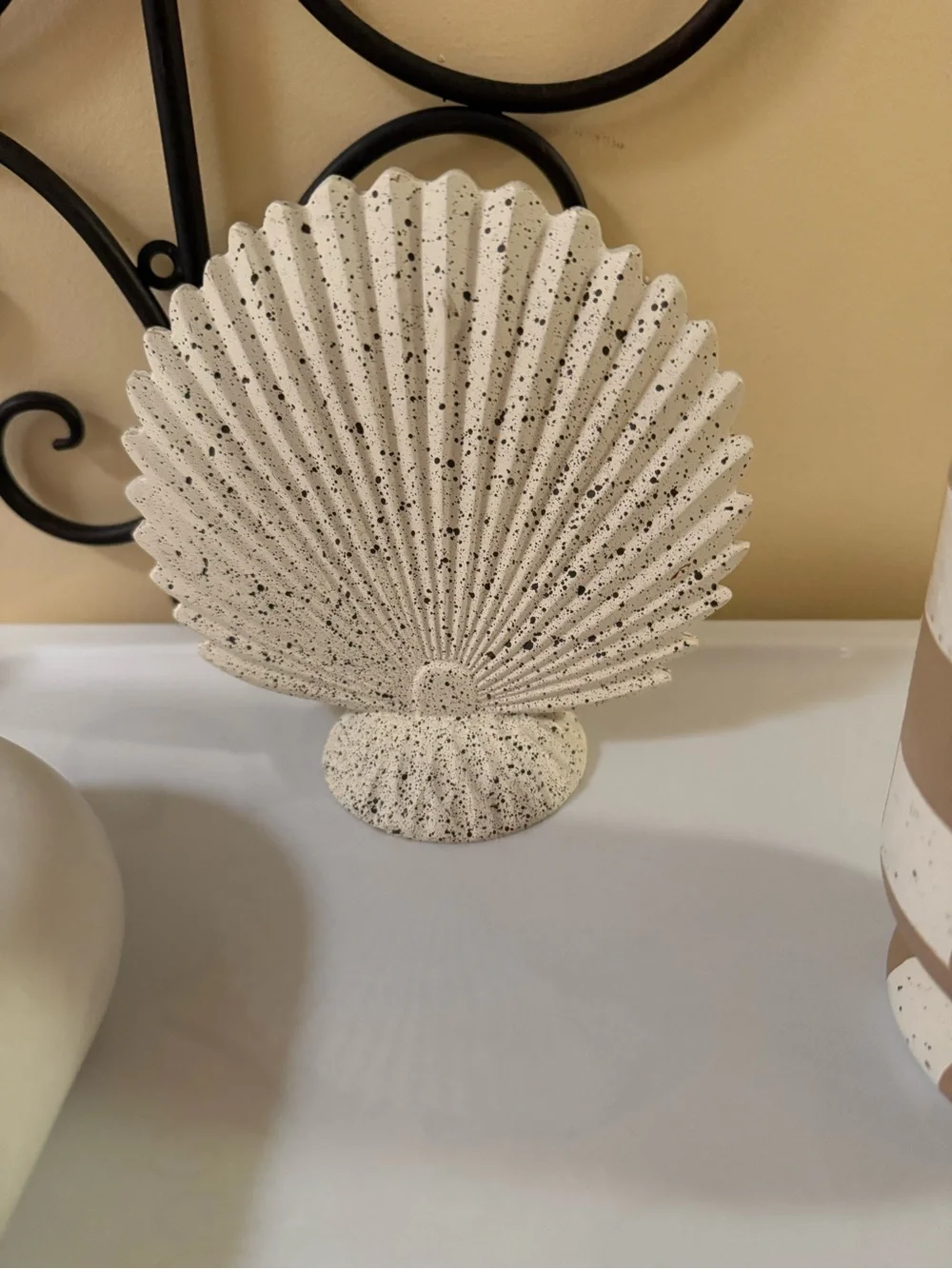 Checker Ceramic Vase in Taupe and White and home accents